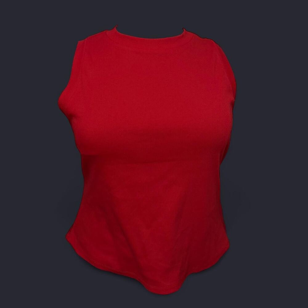 Ava & Viv Red Sleeveless High Neck Tank Top 1X NWT